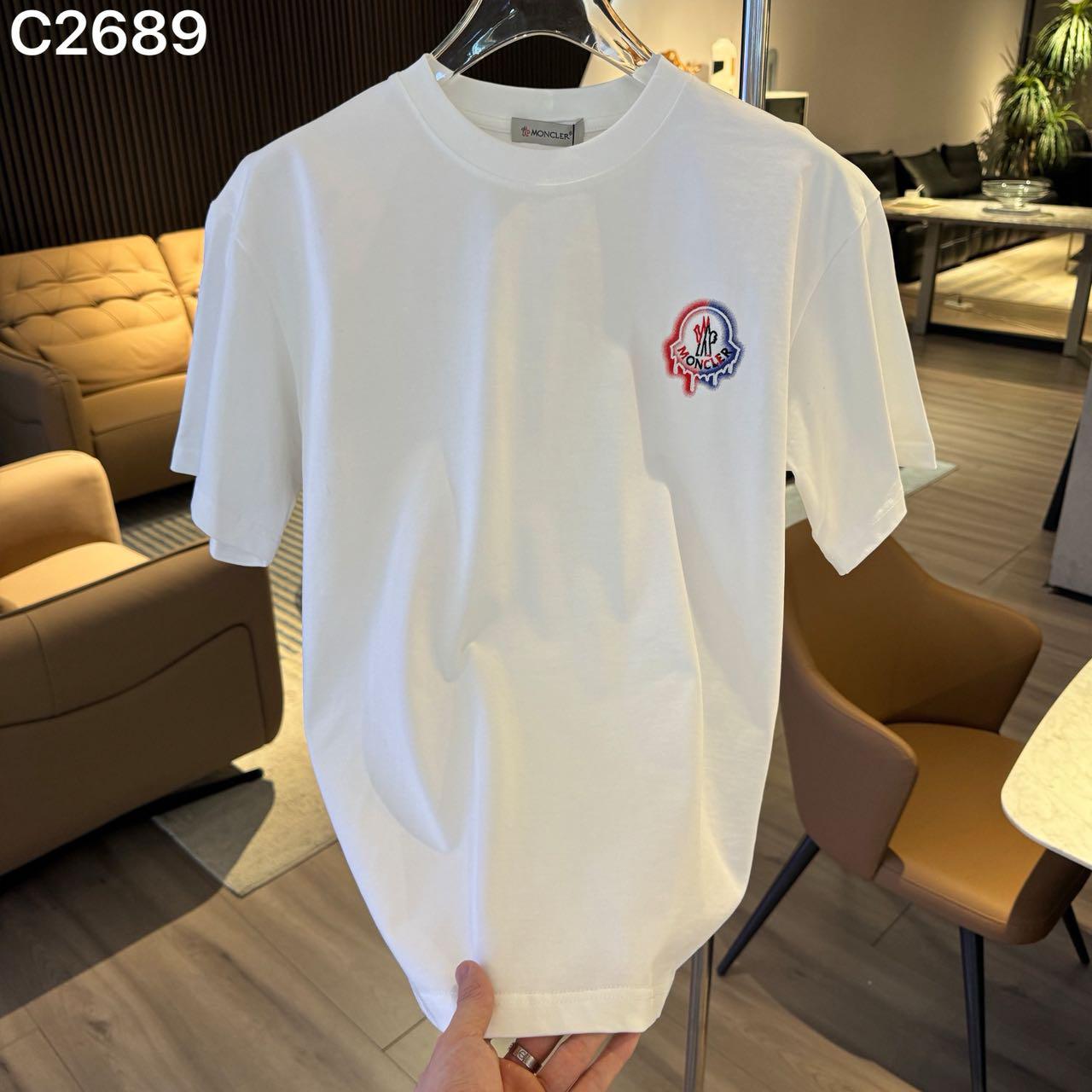 MONCLER IMPORTED LUXURY HIGH QUALITY WHITE TSHIRT