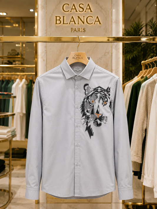 BALMAIN PARIS TIGER IMPORTED GREY SHIRT