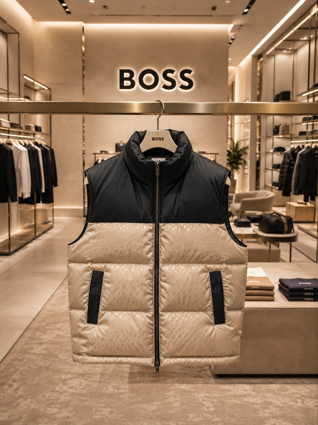 BOSS MEN'S PREMIUM PUFFER HALF JACKET