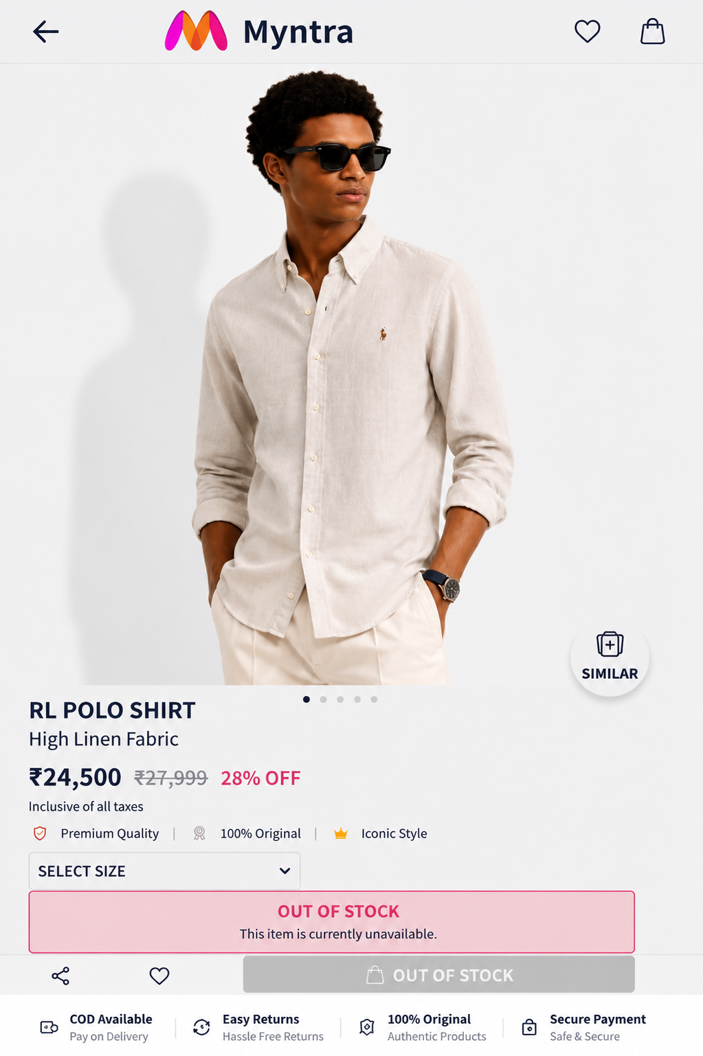 RL POLO LINEN SAND BEIGE SHIRT