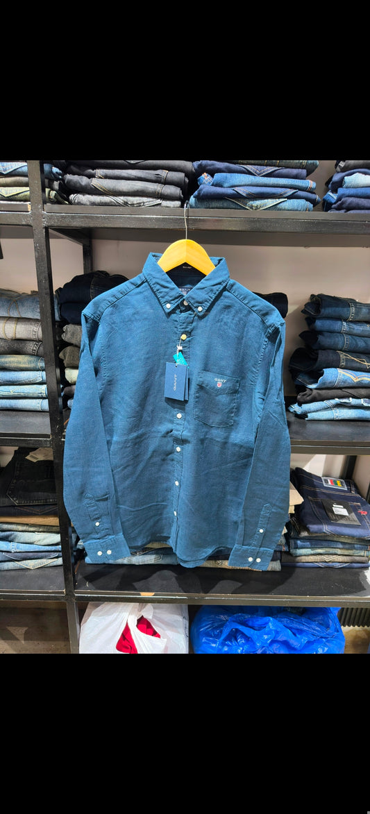 GANT LINEN DEEP PETROL BLUE SHIRT
