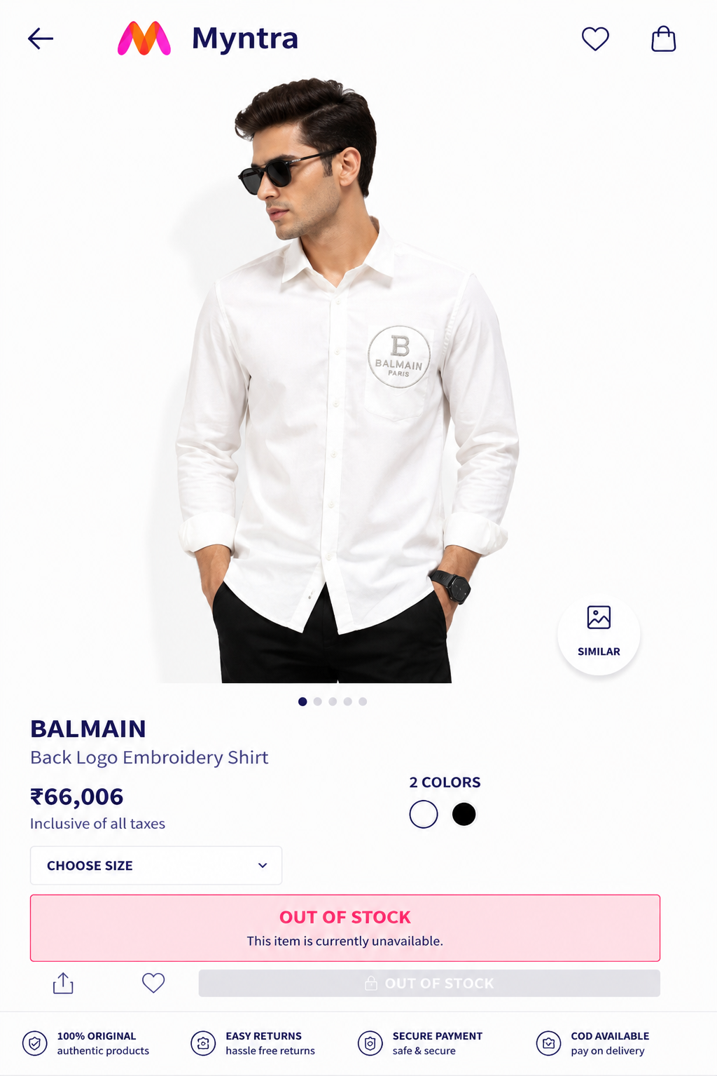 BALMAIN WHITE COLOUR SHIRT