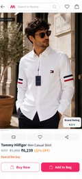 TOMMY HILFIGER SIDE STRIP WHITE SHIRT