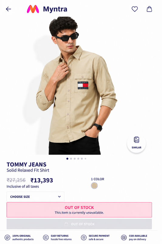 TOMMY HILFIGER SAND BEIGE SHIRT
