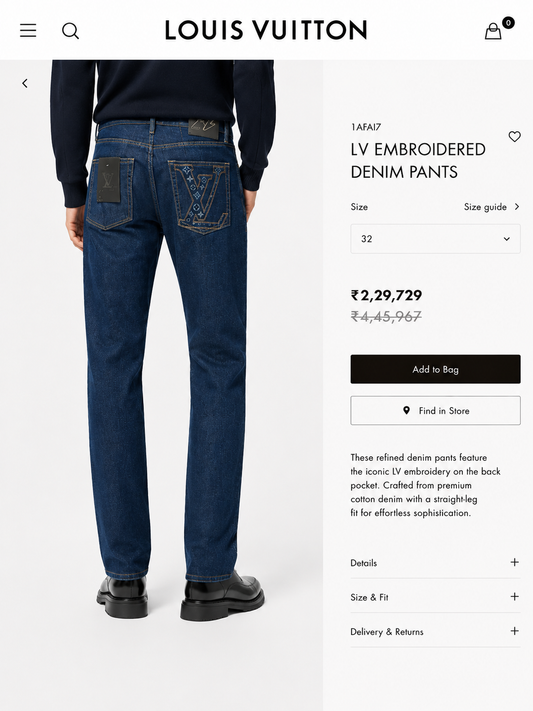 LOUIS VUITTON DARK BLUE JEANS