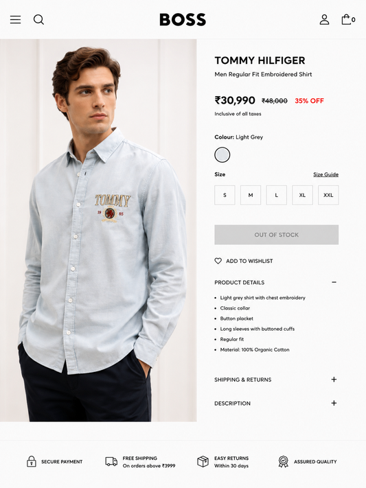TOMMY HILFIGER LIGHT GREY SHIRT