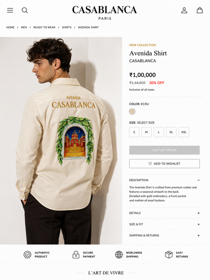 CASABLANCA PREMIUM CREAME SHIRT