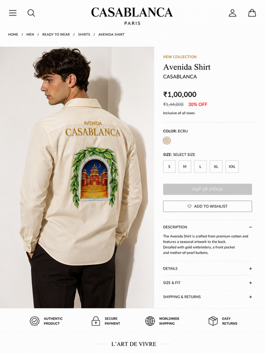 CASABLANCA PREMIUM CREAME SHIRT