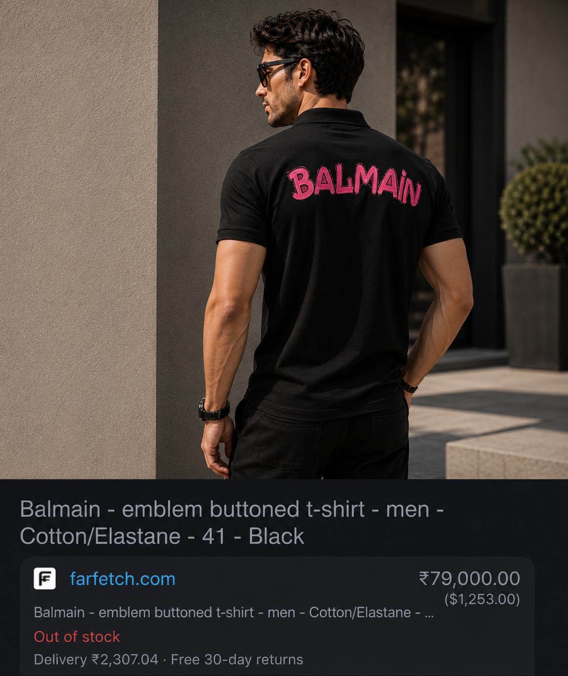 BALMAIN PARIS BLACK COLOUR TSHIRT