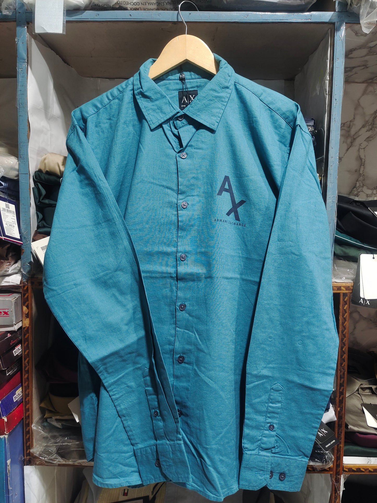 ARMANI EXCHANGE AX TEAL BLUE COLOUR SHIRT