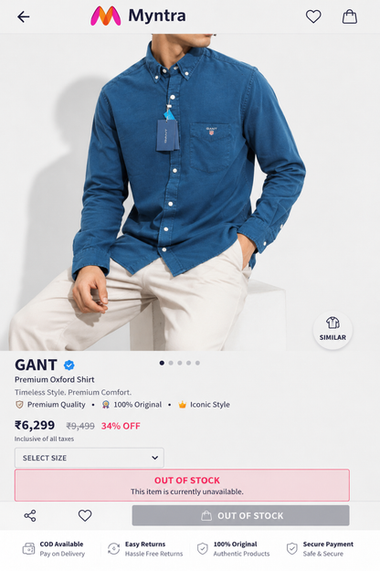 GANT LINEN SHIRT DEEP PETROL BLUE COLOUR