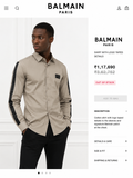BALMAIN PARIS SIDE STRIP BEIGE SHIRT